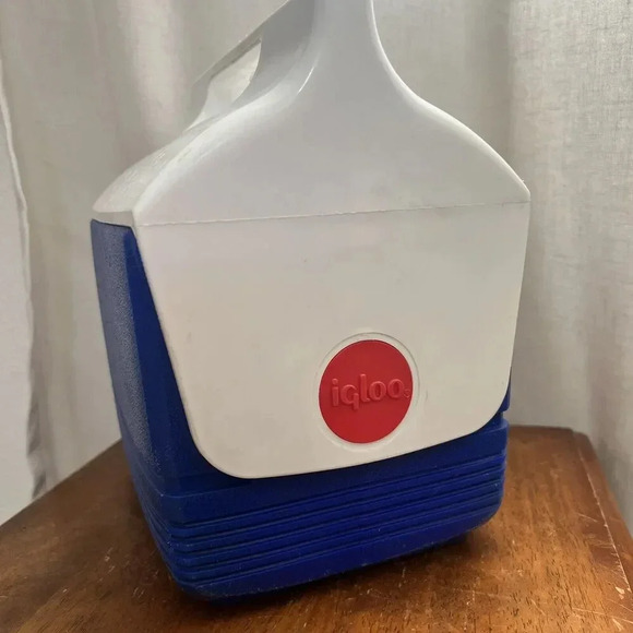 Vintage Mini Mate Cooler Lunch Box by Igloo Made‎ in USA Blue White Purple - Picture 9 of 11